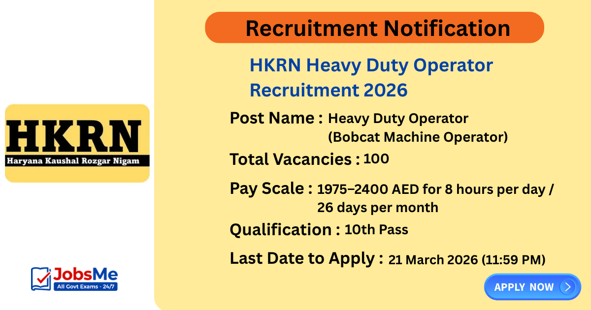 HKRN Heavy Duty Operator Recruitment 2026 Apply Online for 100 Posts in UAE