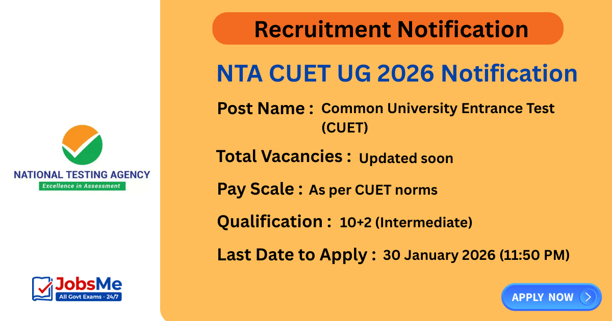 NTA CUET UG 2026 Notification – Apply Online for Undergraduate Admission