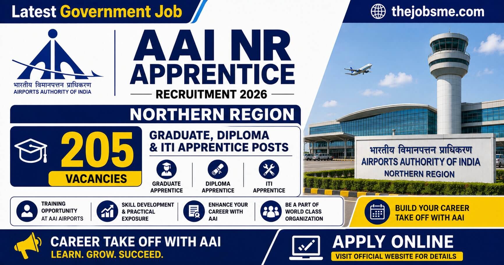 AAI NR Apprentice Recruitment 2026: 205 Graduate, Diploma & ITI Apprentice Posts