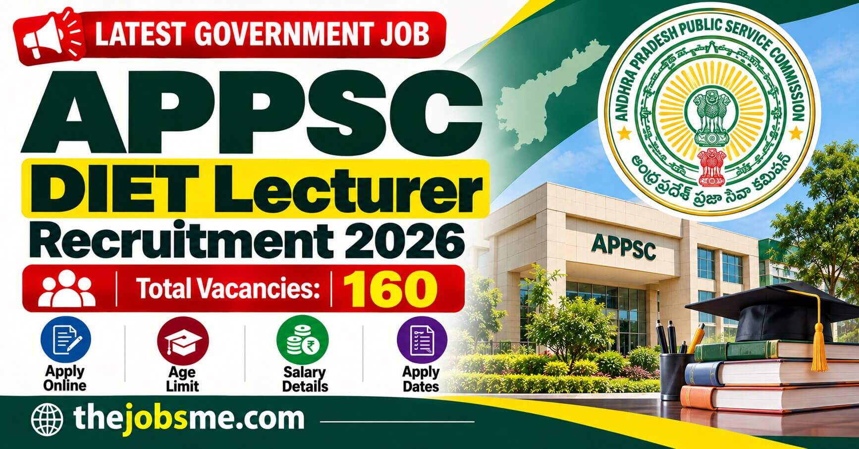 APPSC DIET Lecturer Recruitment 2026: 160 Vacancies, Age Limit, Salary, Apply Dates & Notification