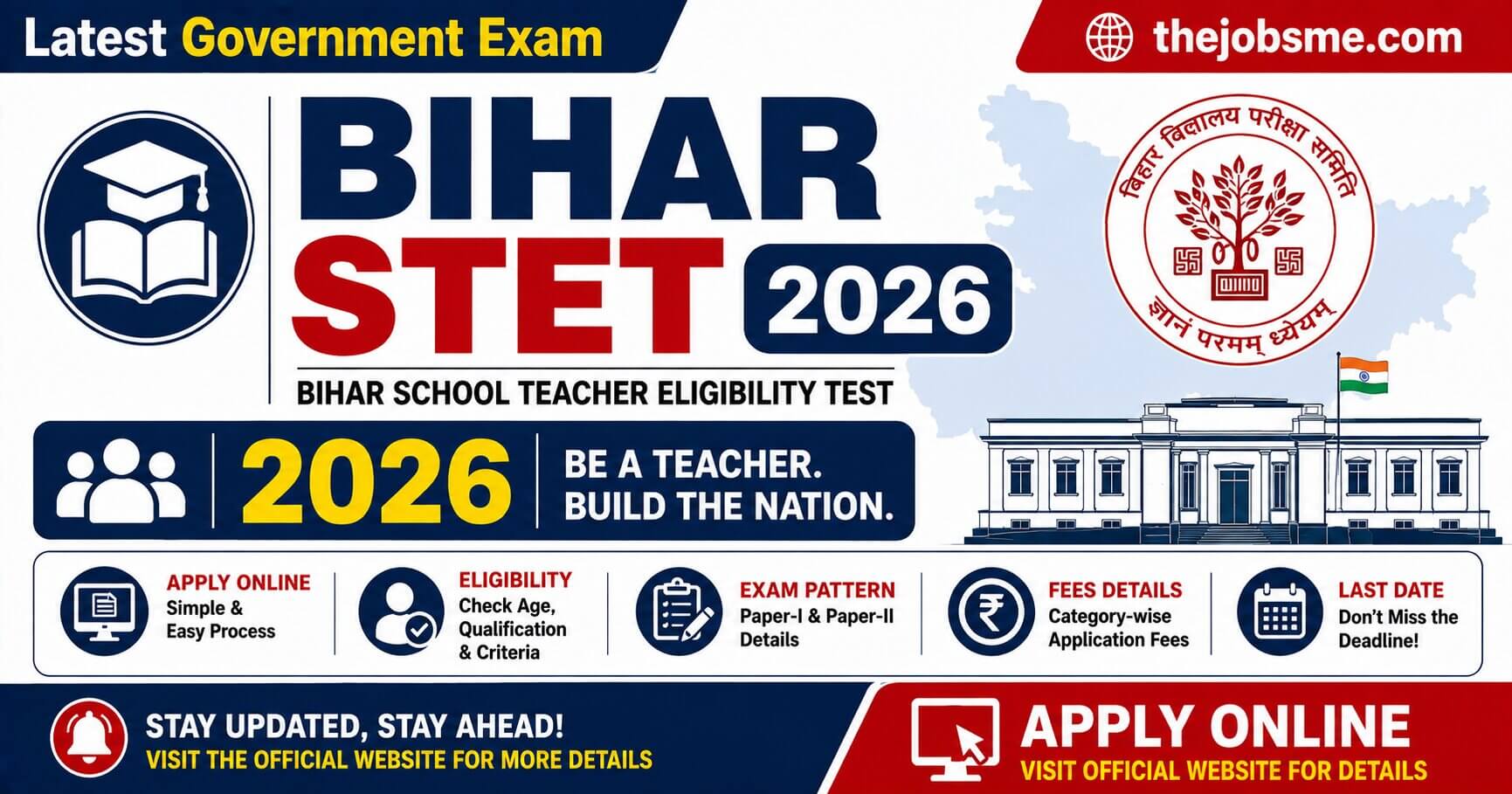 Bihar STET 2026: Apply Online, Eligibility, Exam Pattern, Fees & Last Date