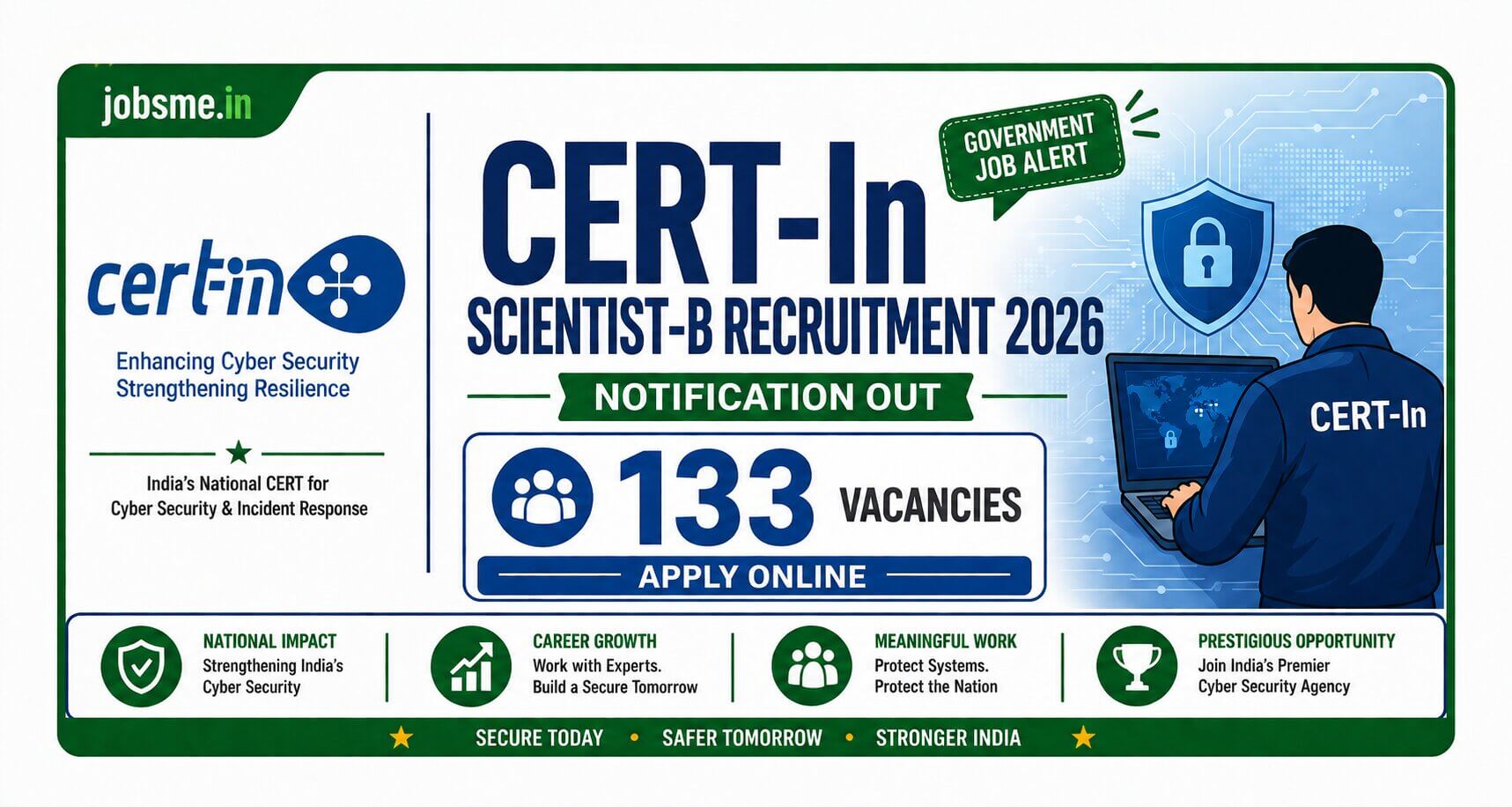 CERT-In Scientist-B Recruitment 2026 Notification Out for 133 Vacancies, Apply Online
