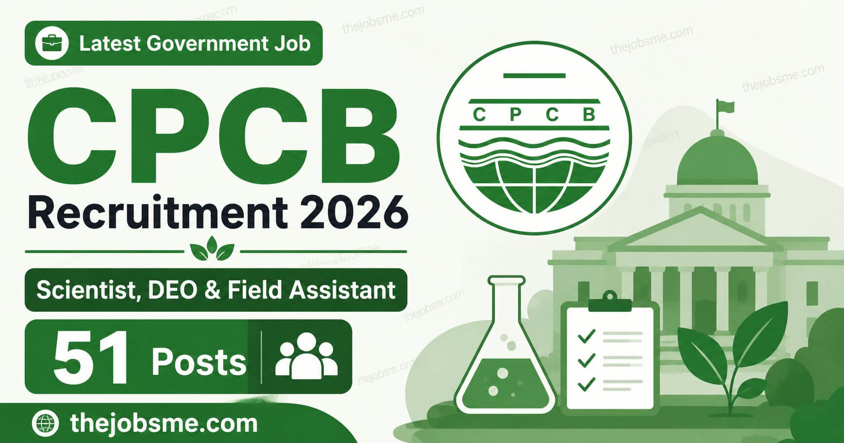 Central Pollution Control Board Recruitment 2026: 51 Scientist, DEO, Field Assistant Posts, Eligibility & Apply Online