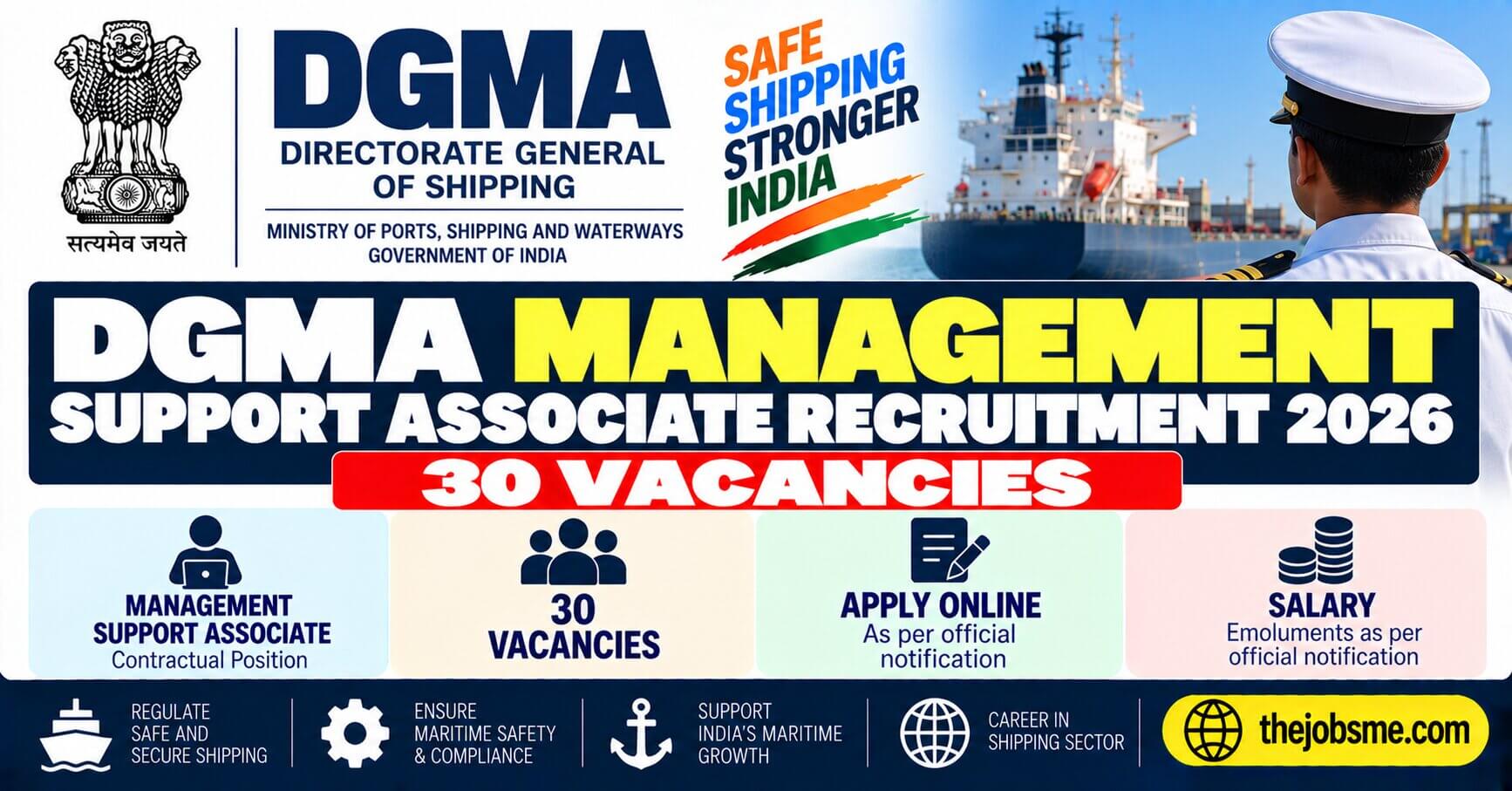 DGMA Management Support Associate Recruitment 2026: 30 Vacancies, Eligibility, Salary & Apply Online