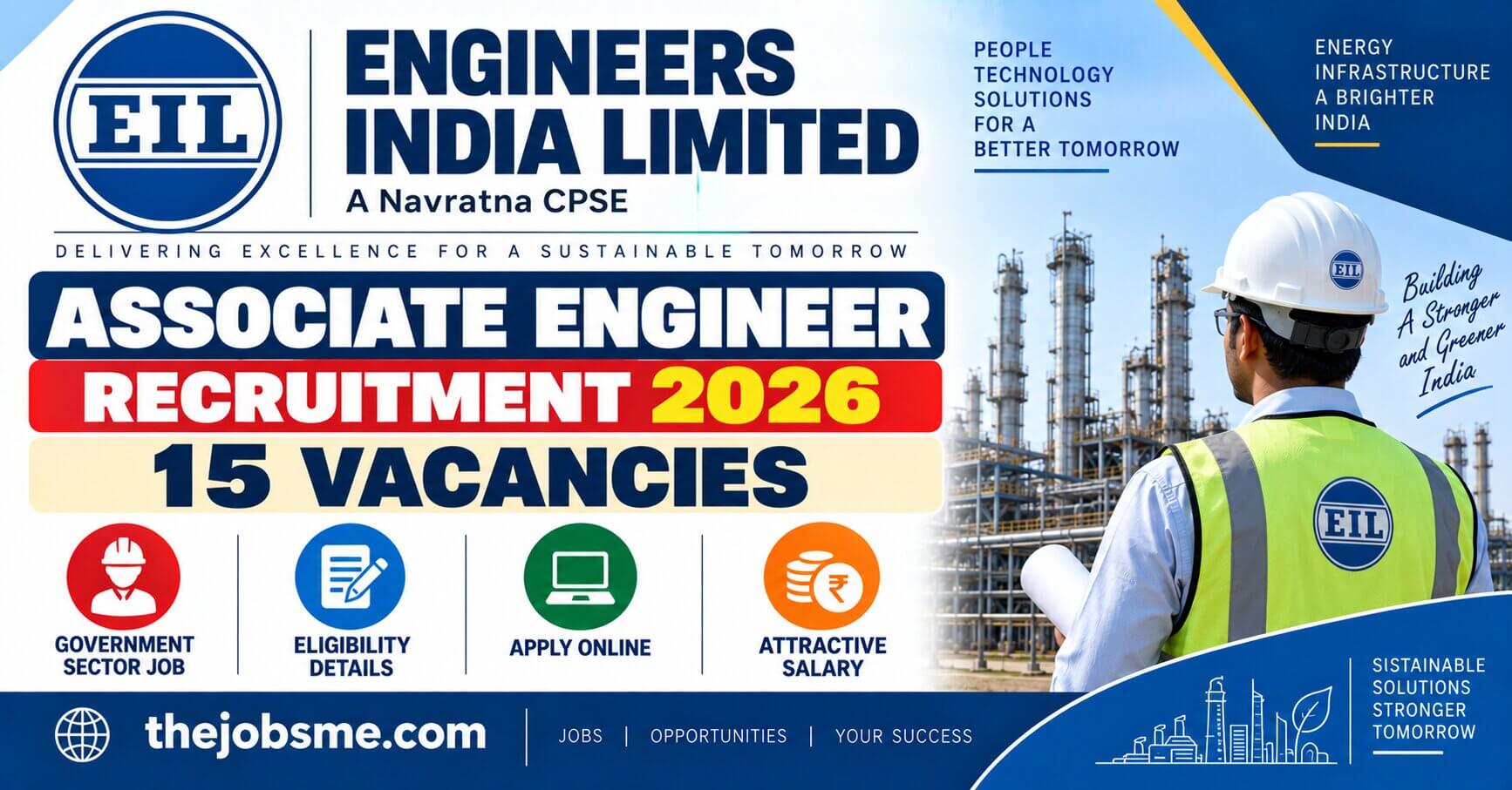 EIL Associate Engineer Recruitment 2026: 15 Vacancies, Eligibility, Salary, Last Date & How to Apply