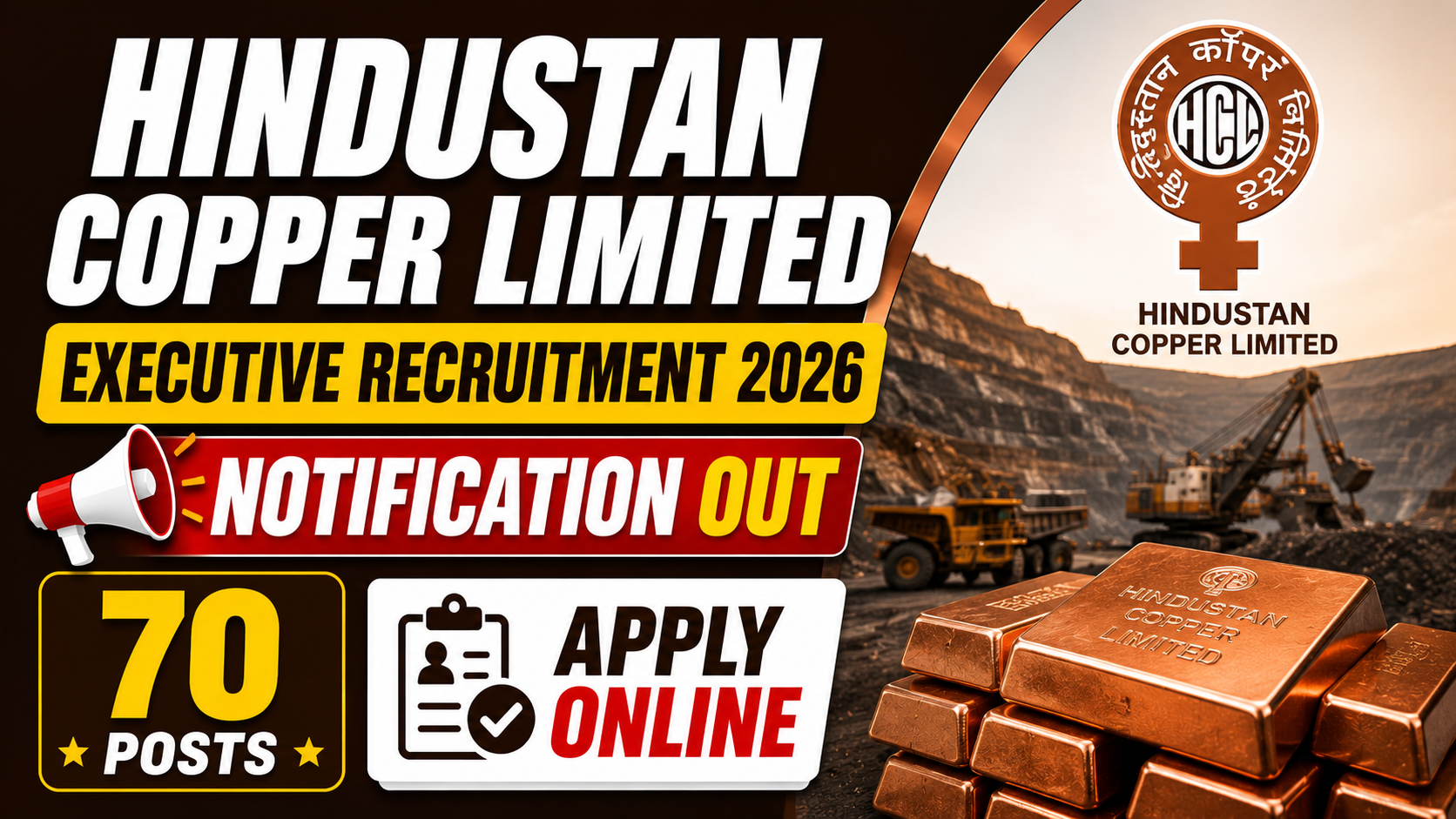 HCL Executive Recruitment 2026 Notification Out for 70 Posts, Apply Online Till 25 June