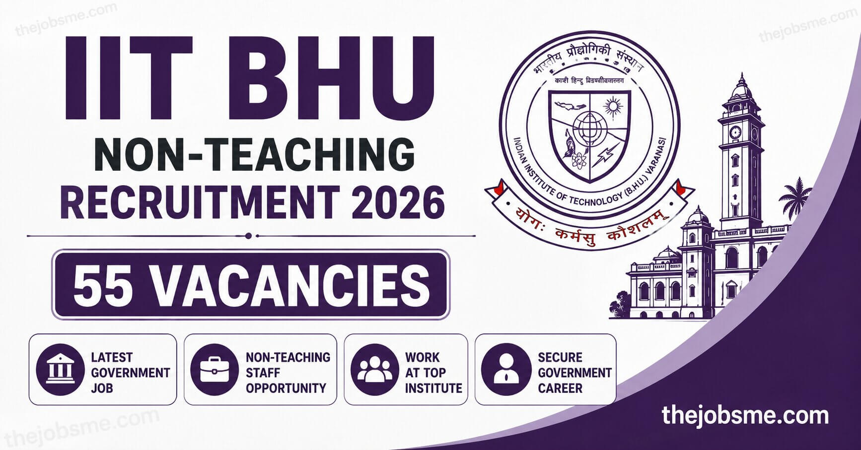 IIT BHU Non-Teaching Recruitment 2026: 55 Vacancies, Eligibility, Last Date & Apply Online