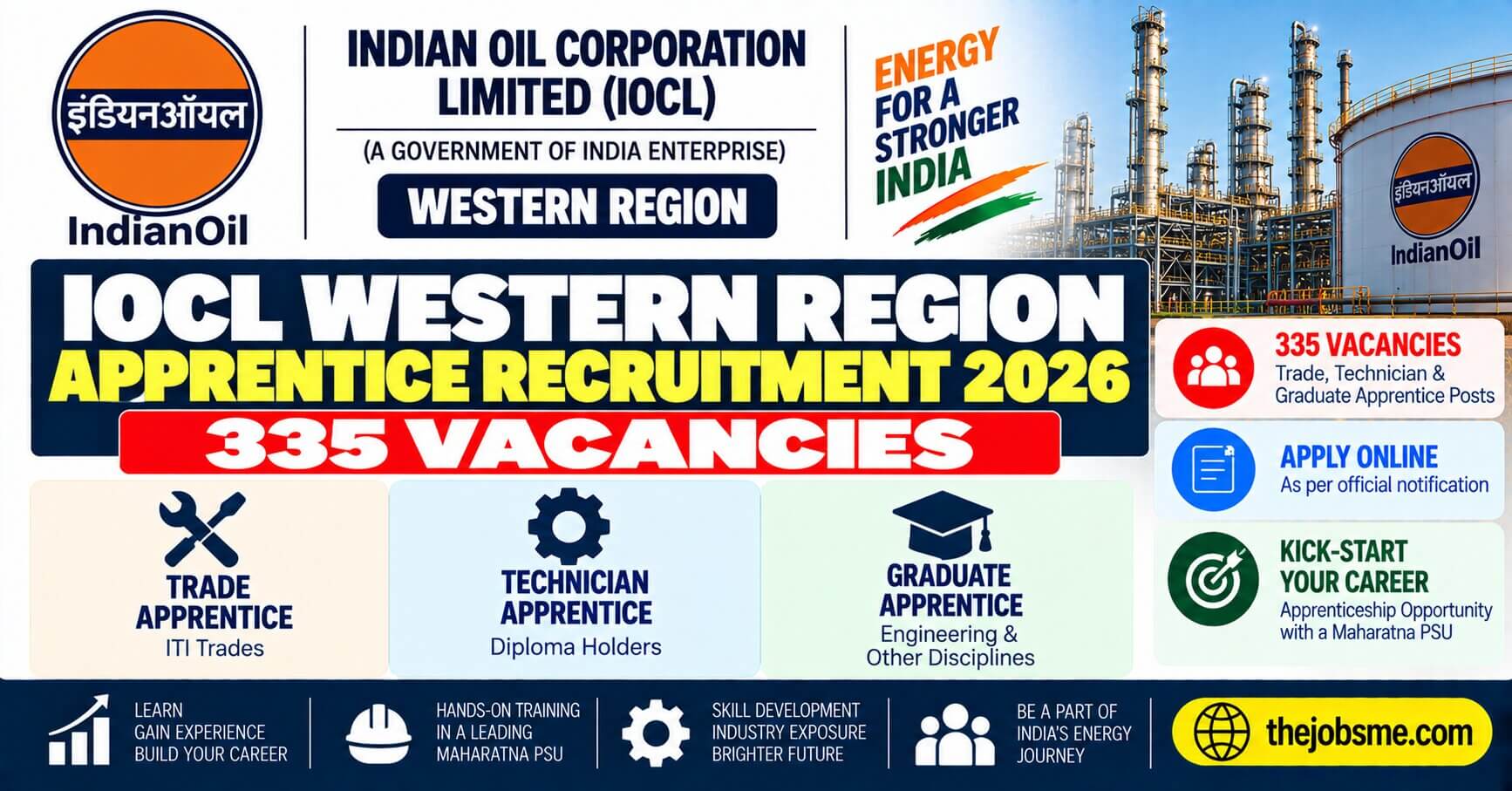 Aooprentice IOCL Western Region Apprentice Recruitment 2026: Apply Online for 335 ...