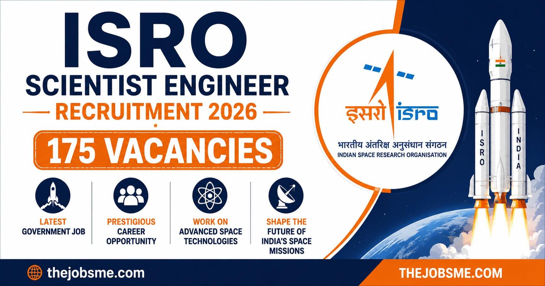 ISRO Scientist Engineer Recruitment 2026: 175 Vacancies, Eligibility, Last Date & Apply Online