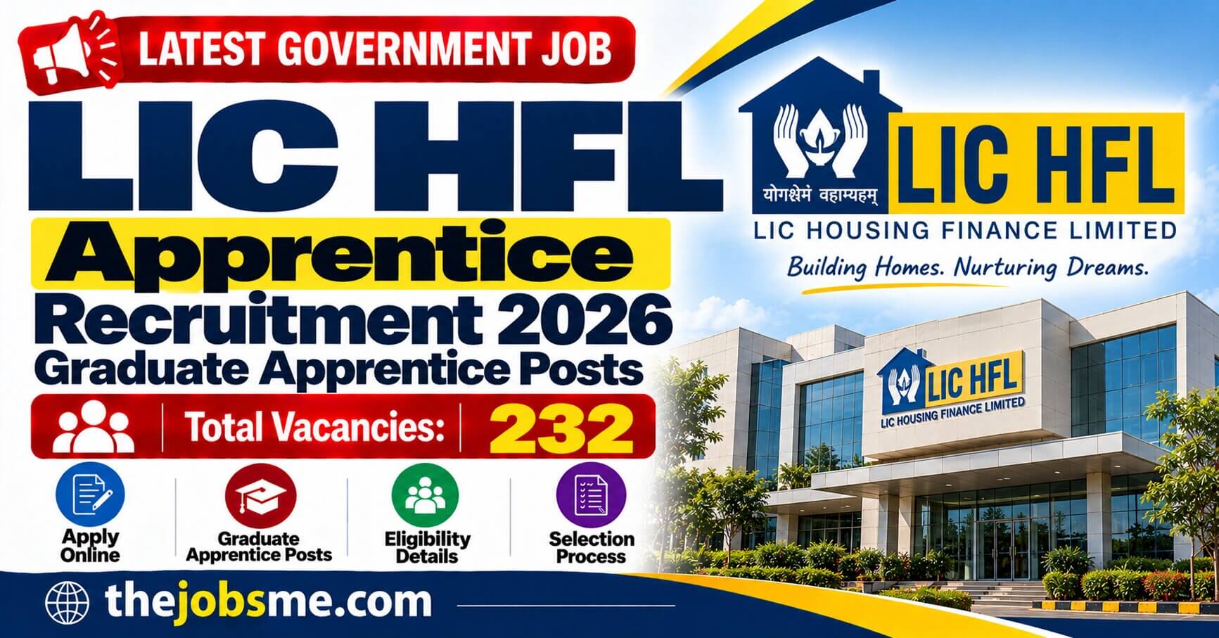 LIC HFL Apprentice Recruitment 2026: Apply Online for 232 Graduate Apprentice Posts