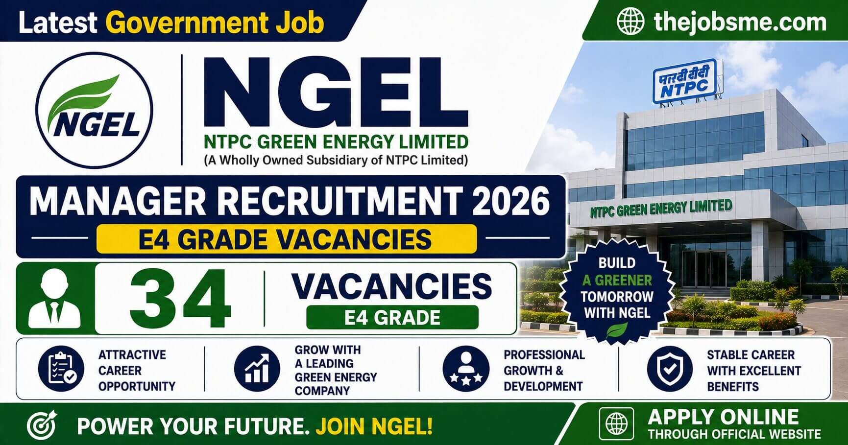 NGEL Manager Recruitment 2026: 34 E4 Grade Vacancies, Eligibility, Last Date & How to Apply