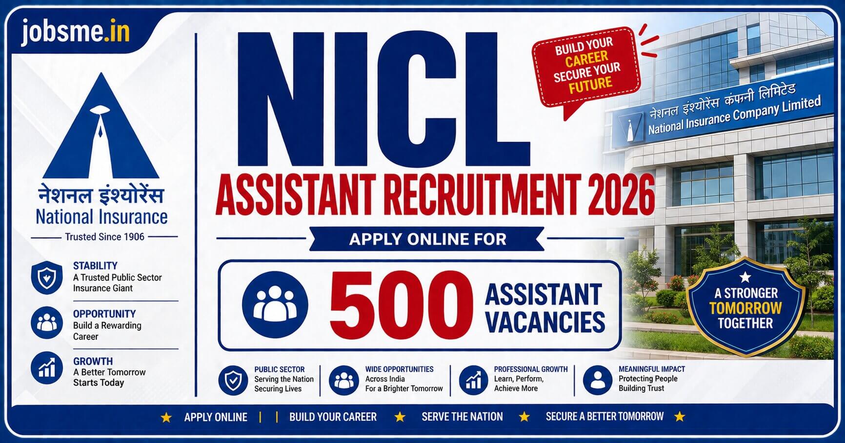 NICL Assistant Recruitment 2026: Apply Online for 500 Assistant Vacancies