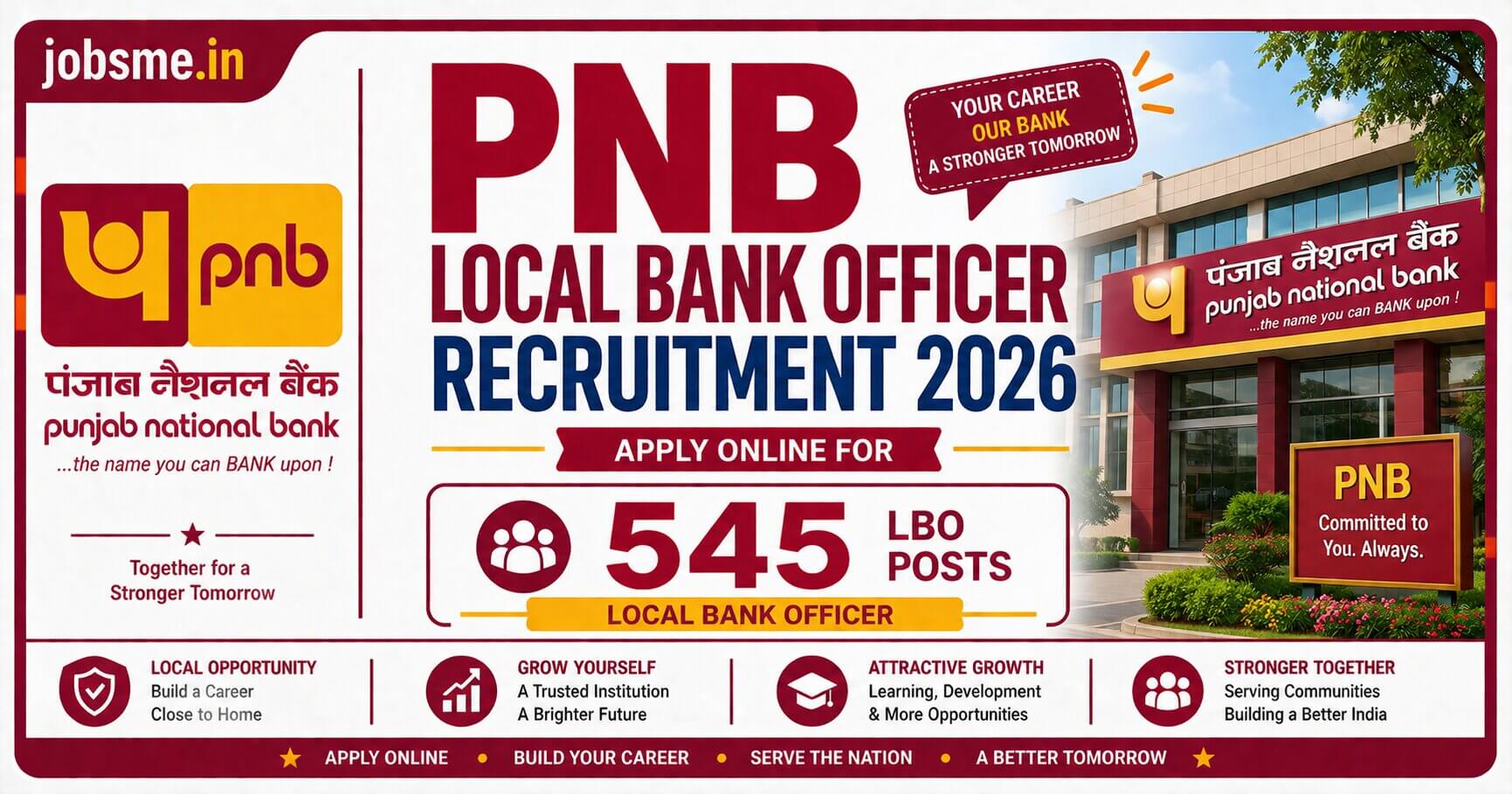 PNB Local Bank Officer Recruitment 2026 – Apply Online for 545 LBO Posts