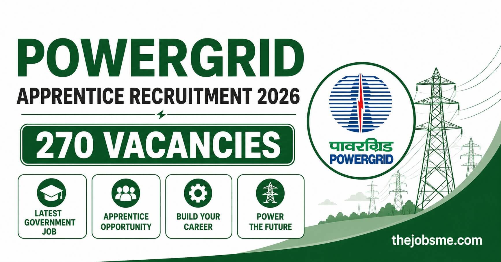 POWERGRID Apprentice Recruitment 2026: 270 Vacancies, Eligibility, Stipend, Last Date & Apply Online