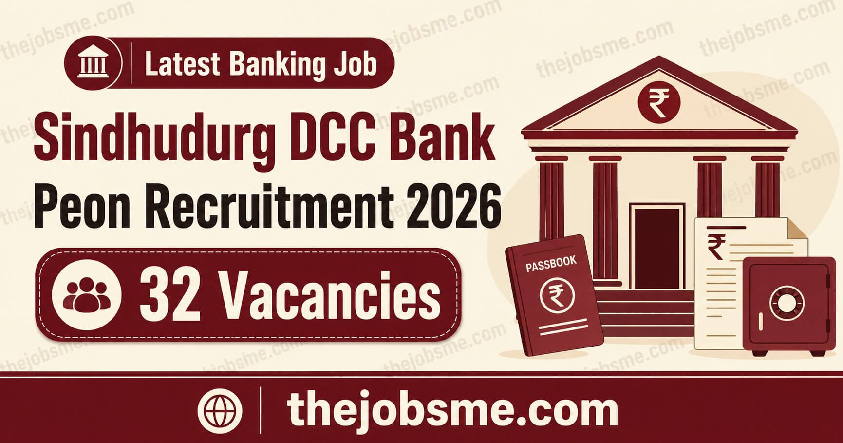 Sindhudurg DCC Bank Peon Recruitment 2026: 32 Vacancies, Eligibility, Exam Date & How to Apply