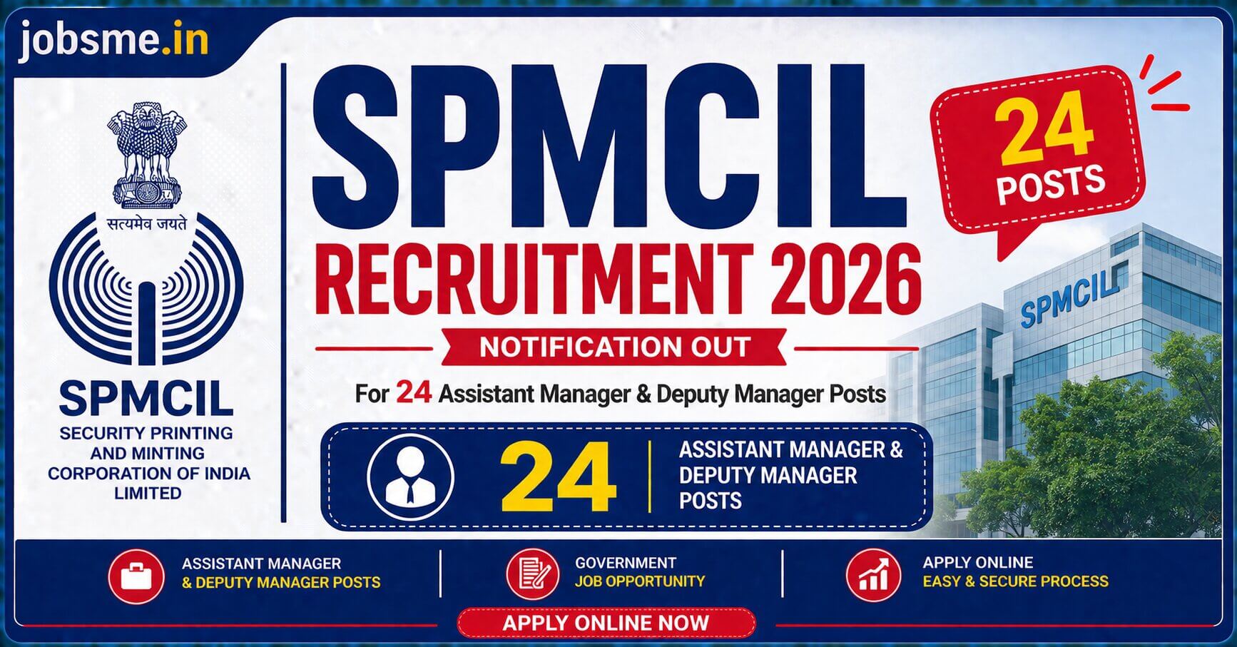 SPMCIL Recruitment 2026 Notification Out for 24 Assistant Manager & Deputy Manager Posts – Apply Online