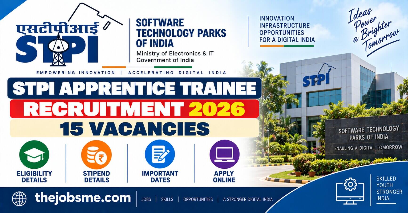 STPI Apprentice Trainee Recruitment 2026: 15 Vacancies, Eligibility, Stipend, Last Date & Apply Online