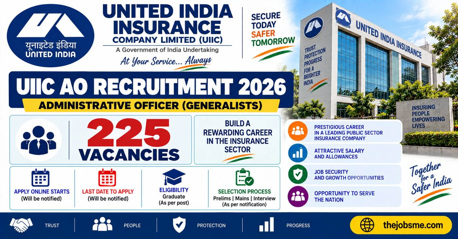 United India Insurance UIIC AO Recruitment 2026: 225 Vacancies, Eligibility, Last Date & How to Apply