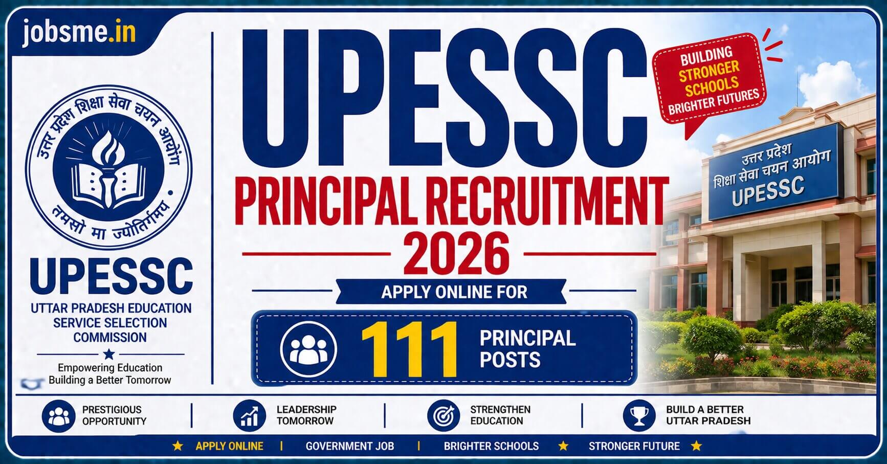 UPESSC Principal Recruitment 2026: Apply Online for 111 Principal Posts