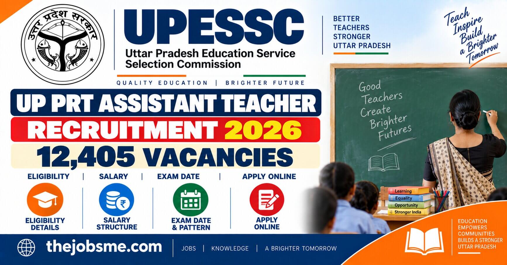 UPESSC UP PRT Assistant Teacher Recruitment 2026: 12,405 Vacancies, Eligibility, Salary, Exam Date & Apply Online