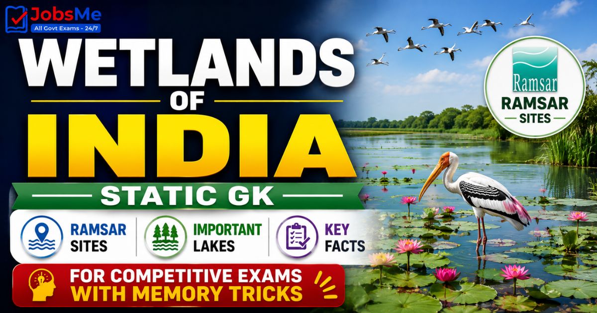 Wetlands of India Static GK: Ramsar Sites, Lakes & Key Facts for Competitive Exams