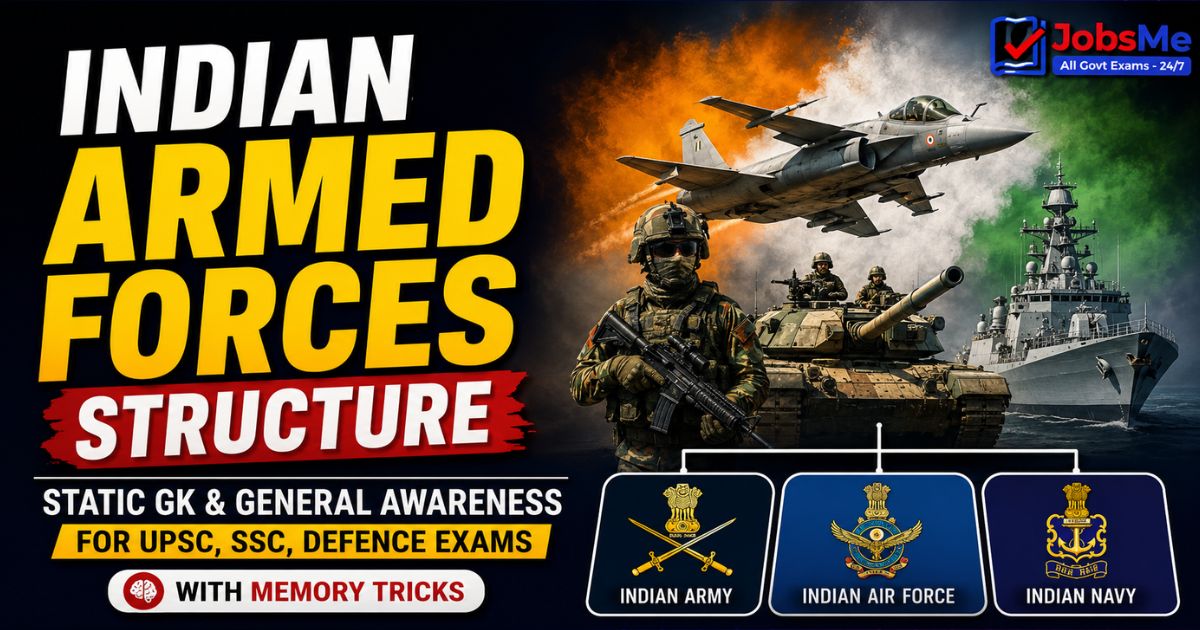 Indian Armed Forces Structure – Static GK & General Awareness for UPSC, SSC, Defence Exams with Memory Tricks