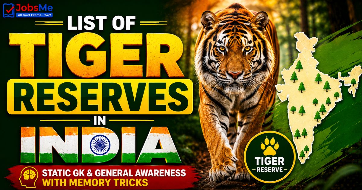 List of Tiger Reserves in India – Static GK & General Awareness for Competitive Exams with Memory Tricks